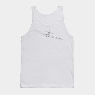 P-51 Mustang Illustration Tank Top